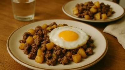 Beef and Potato Hash Duo