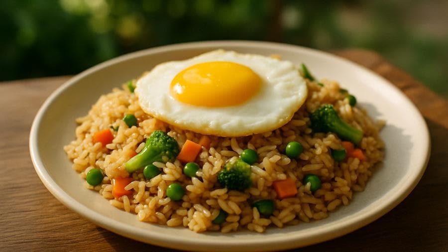 Vegetable Fried Rice with Egg - Samira's Version
