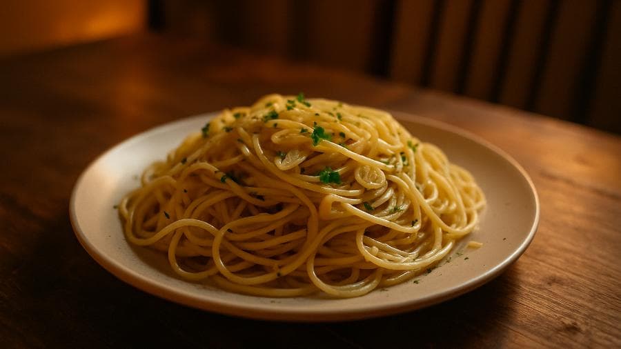 Spaghetti Aglio e Olio from Lucia's Kitchen