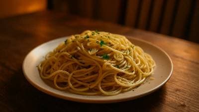 Spaghetti Aglio e Olio from Lucia's Kitchen