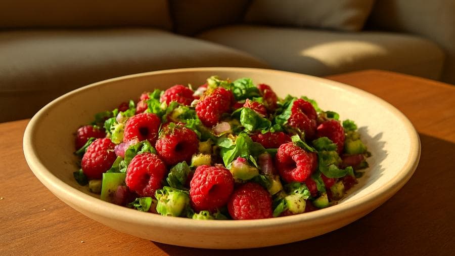 Tangy Spiced Raspberry Salad
