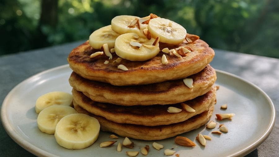 Banana Almond Pancakes