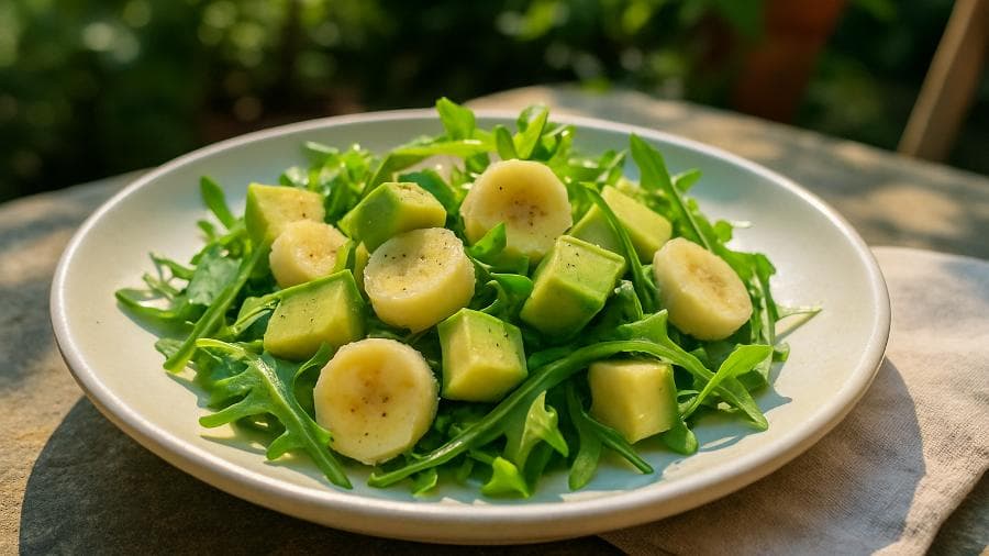 Avocado Banana Arugula Salad