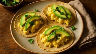 Creamy Avocado Breakfast Tacos