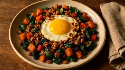Vegetable and Granola Breakfast Hash