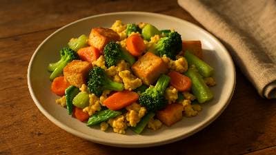 Nan Peggy's Veggie and Tofu Egg Stir-Fry
